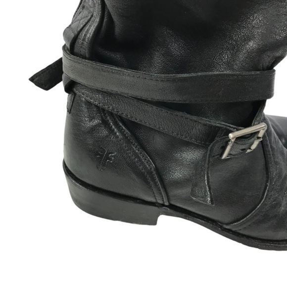 FRYE 77547 Dorado Black Leather Western Cowgirl Riding Boots Women's Size 9 - Picture 7 of 12